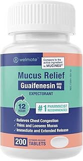 WELMATE | Mucus Relief | Guaifenesin 600mg | 12 Hr Support | Temporary Relief from Cough, Nasal & Chest Congestion, Infect...