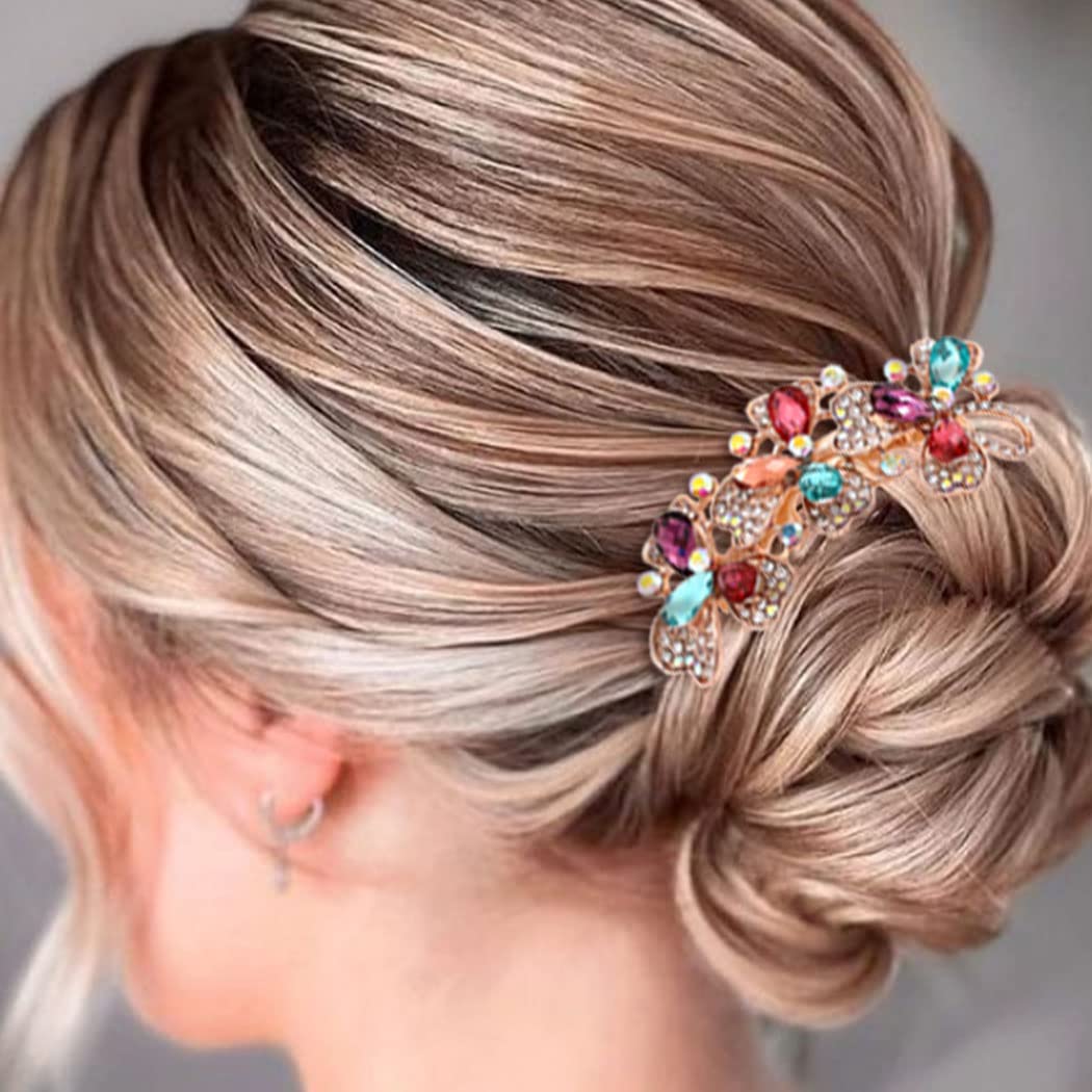 Bohend Rhinestone Hair Comb Crystal Hairpieces Bridal Hair Accessories for Women and Girls (B-Multicolour)