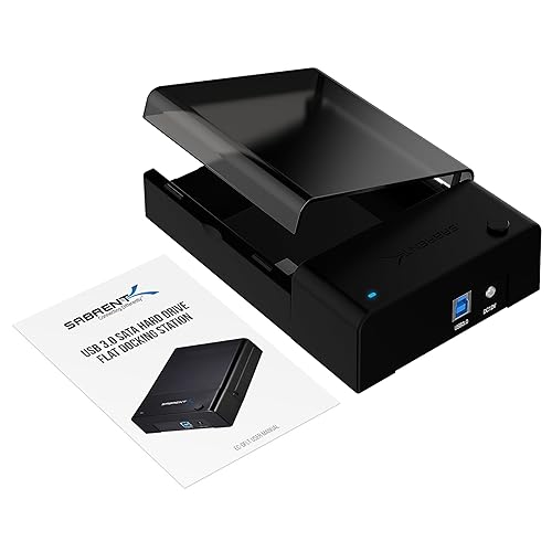 SABRENT Hard Drive Docking Station, SSD HDD 2.5" 3.5" inch SATA case Dock, External SSD Enclosure + Power Adapter, Super Fast Data Transfer, LED Indicator, Tool-Free, USB Cable Included (EC-DFLT) - for 2.5 or 3.5in HDD, SSD