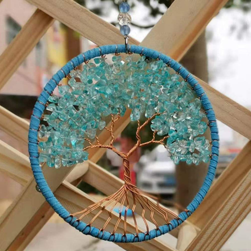 Acchiappasogni artigianale con albero della vita - Decorazione murale boho - Decorazione murale rustica per camera da letto, regalo di inaugurazione della casa, portafortuna - Italia