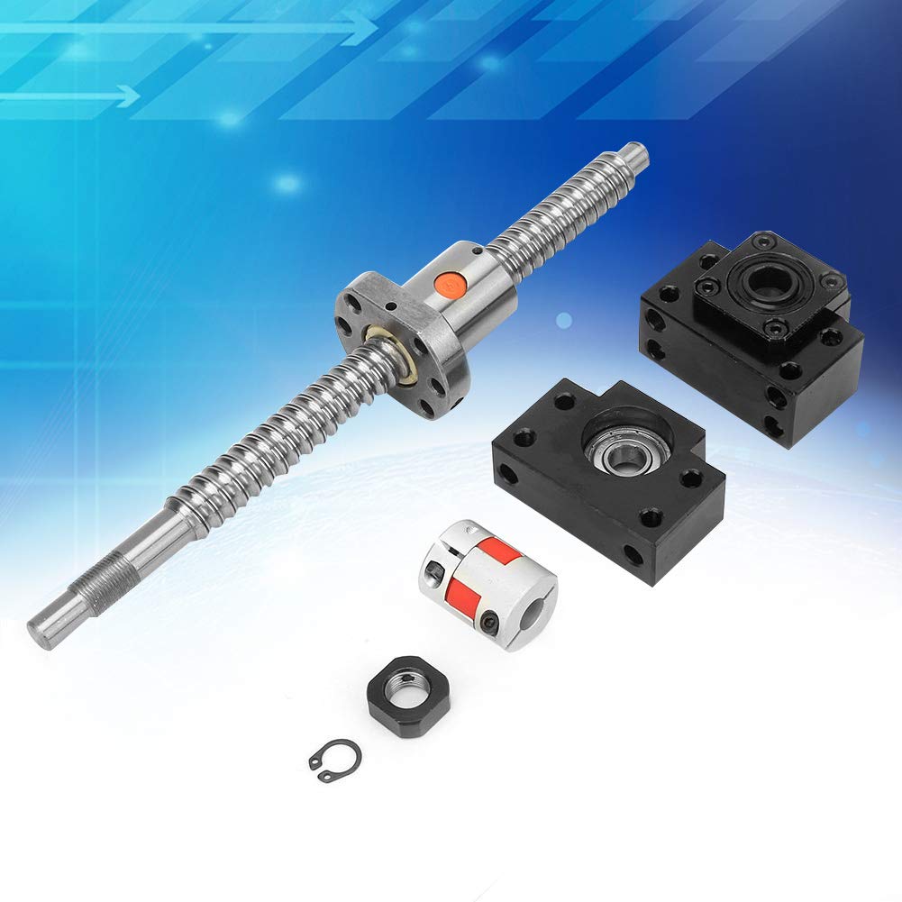 Vite in Acciaio Inossidabile SFU1605, Vite a Ricircolo di Sfere 1605 a Ricircolo di Sfere 250 Mm e Dado e Supporto BkBf12 e Accoppiamento 6, 35 * 10 Mm