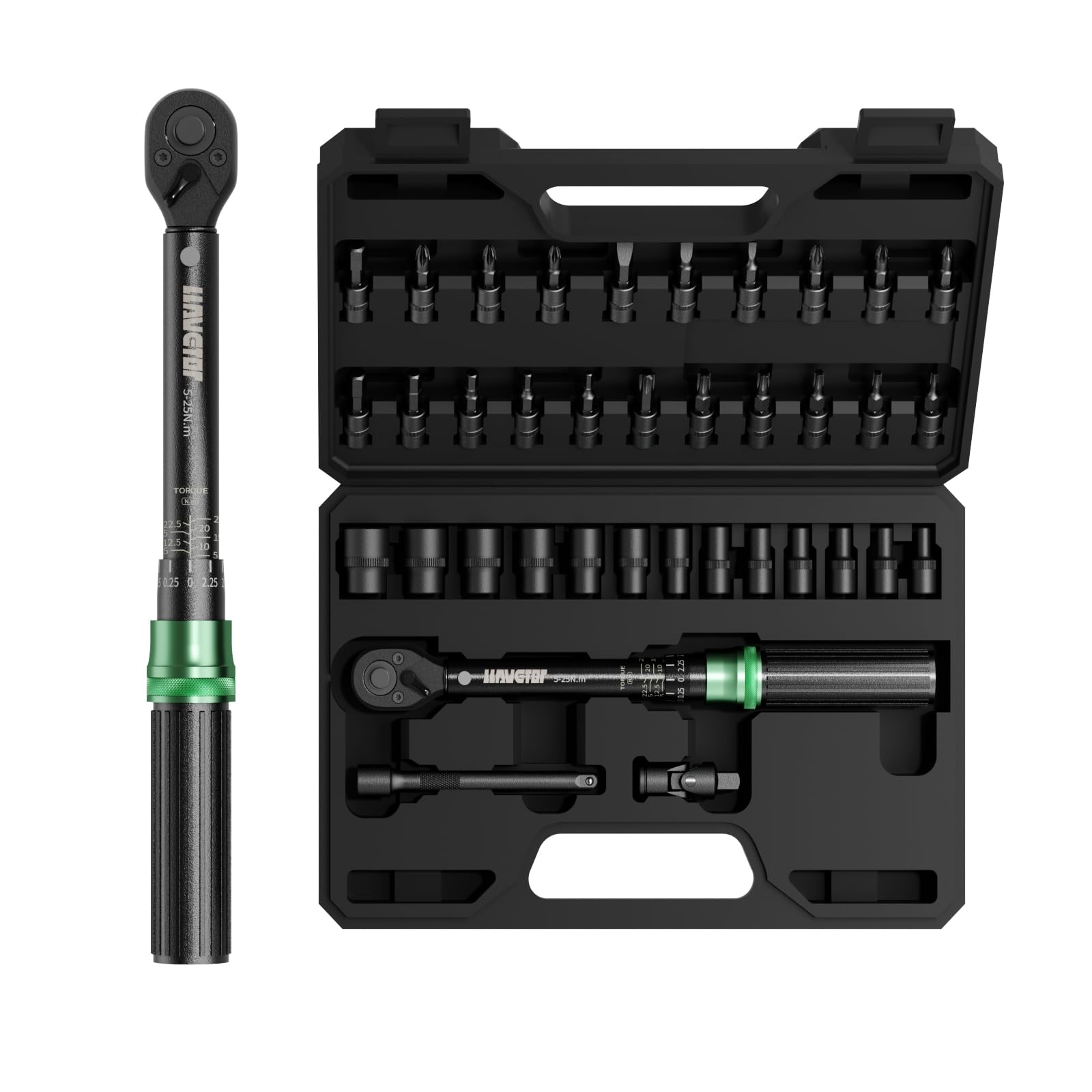 Torque Wrench 1/4'', 37PCS Bicycle Torque Wrench 5-25 NM, Torque Wrench 1/4'', Chave Torque Wrench, Set of Torque Wrenches for Bicycle