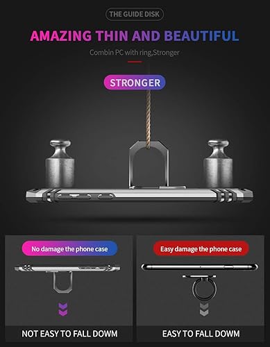 Miniatura 7 de Carcasa de grado militar para Motorola Moto G7 Play Case 360 metal giratorio anillo soporte soporte magnético montaje en coche Armadura a prueba de