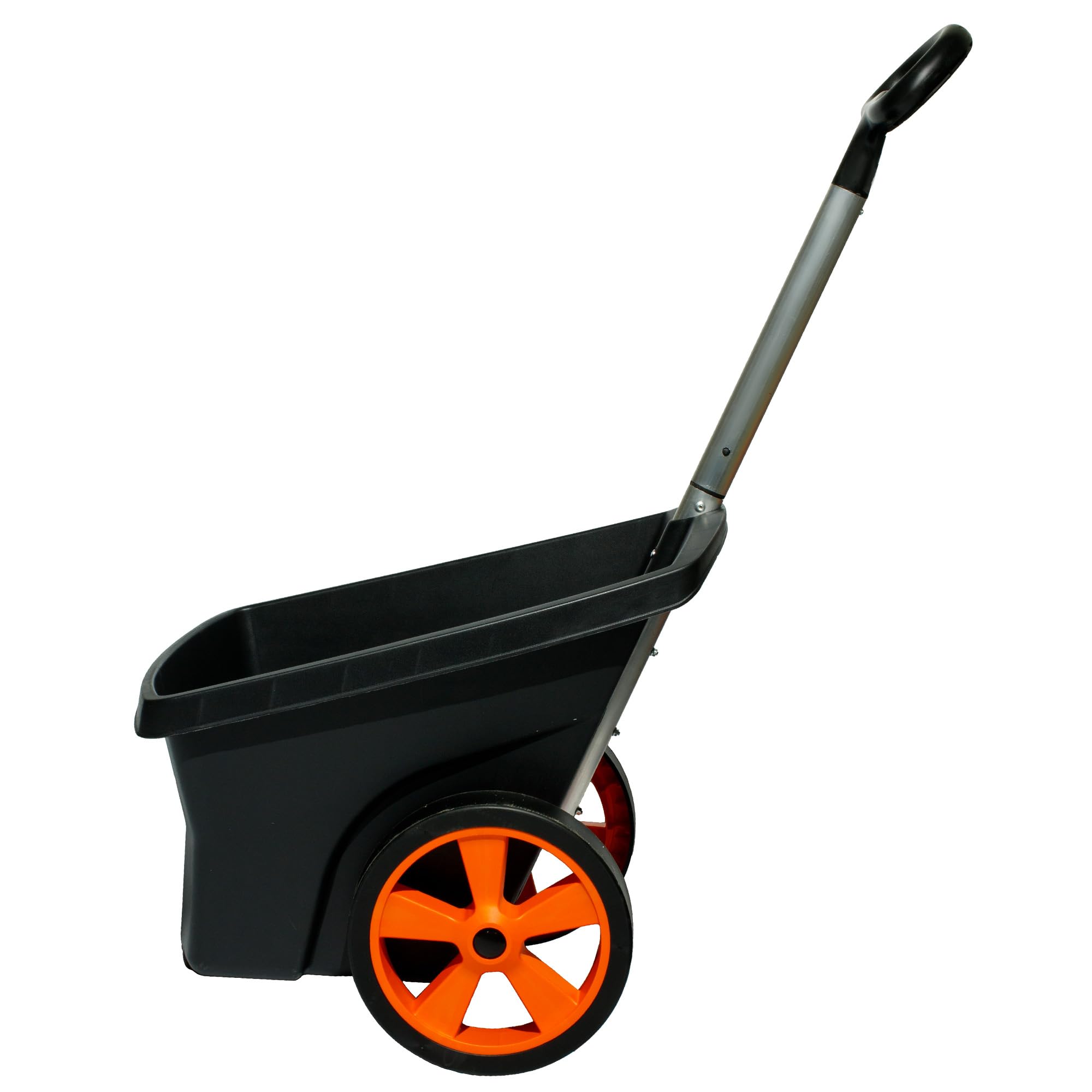 Schubkarre 2 Räder - Gartentrolley Kunststoff - Gartenwagen Transportwagen - Gartenkarre für Laub, Abfall - Belastbarkeit bis 50 kg, Fassungsvermögen 67 L - Schwarz