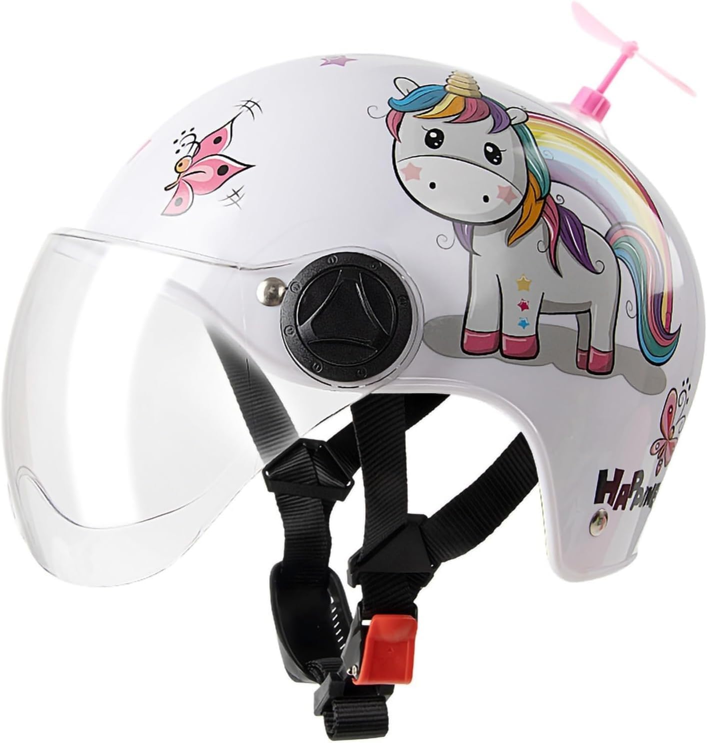 Retro Motorhelm Voor Kinderen, Elektrische Open 3/4 Halve Helm Met Retro Motorhelm Voor Kinderen, Elektrische Open 3/4 Halve Helm Met