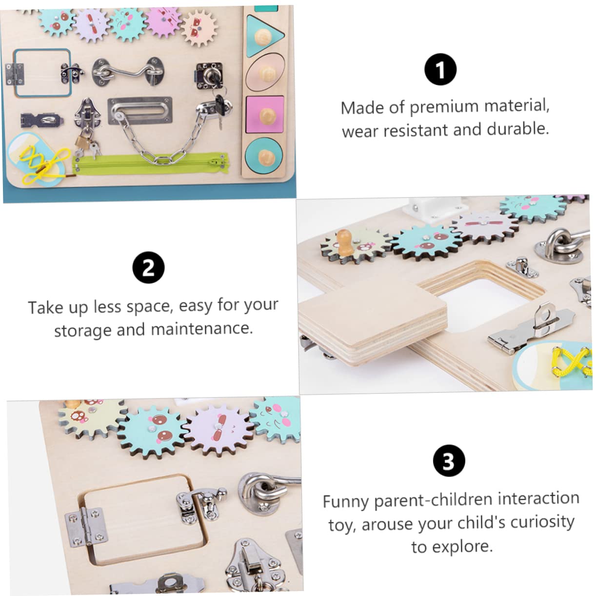 BESPORTBLE Tablero de Actividades de Madera para Niños, Juguete Montessori