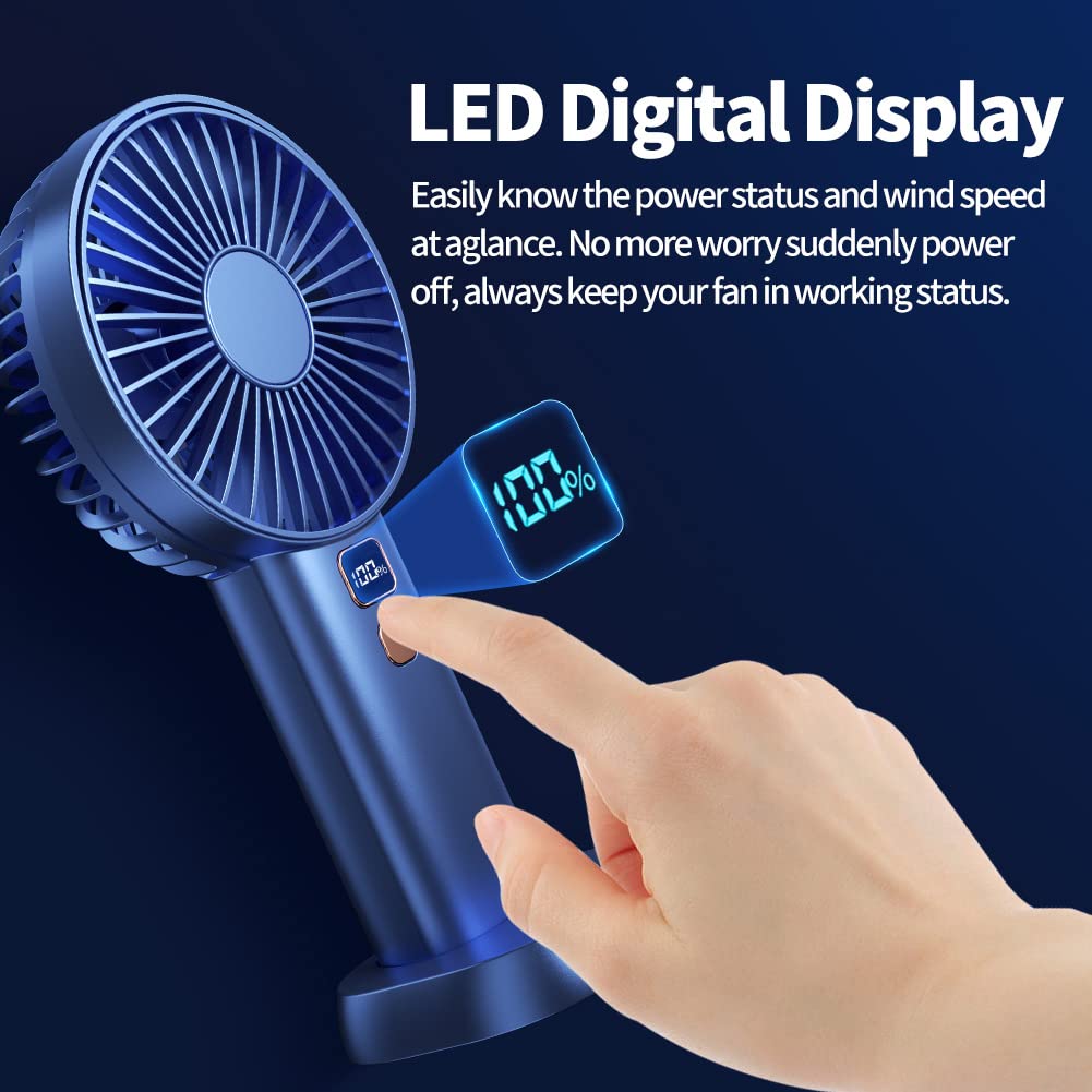 Amazon | ポータブルハンドヘルドファン、LCDディスプレイと4800mAh