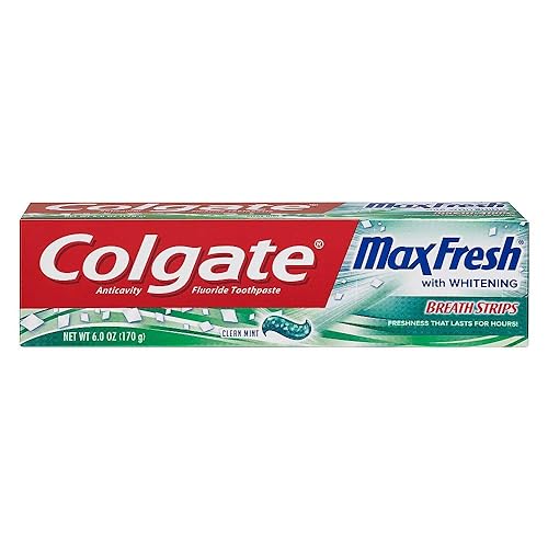Colg Max Frsh Cln Mint Tp Tamaño 6z Colgate Max Fresh WMini Aliento Tiras Blanqueadoras Pasta de dientes Menta Limpia