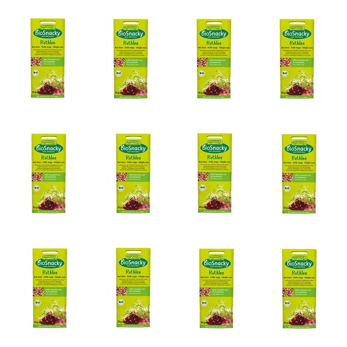 Rapunzel - Rotklee bioSnacky - 30 g - 12er Pack