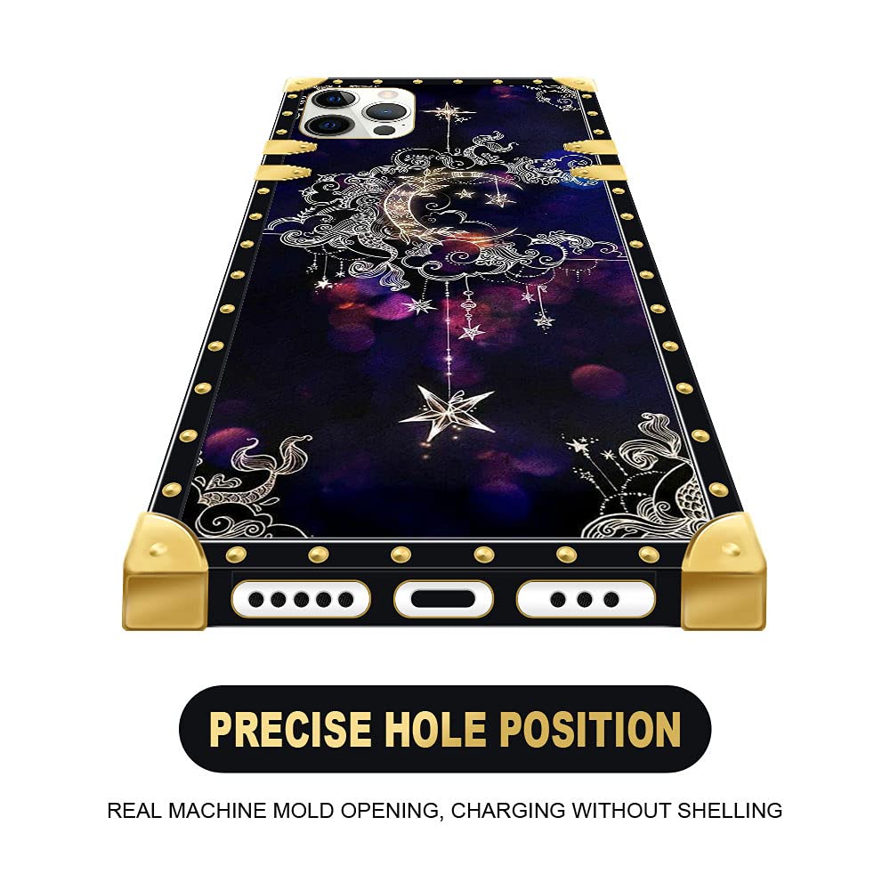 DAIZAG Handyhülle Für IPhone 13 Pro Max – Glänzend, Stoßfest, Mit Gothic-Design (Krähe, Mond, Dunkles Holz)