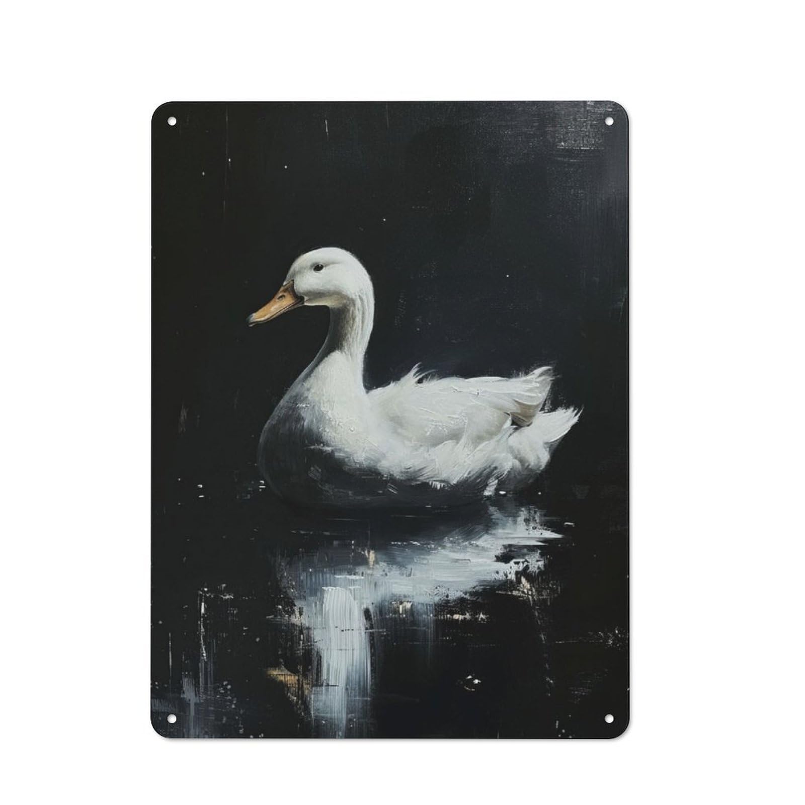 Vintage Cafe Metal Sign 40x30cm Featuring Ducks Noir World, Bistro Wall Plaque for Tea Room, Shop Wall Or Breakfast Area