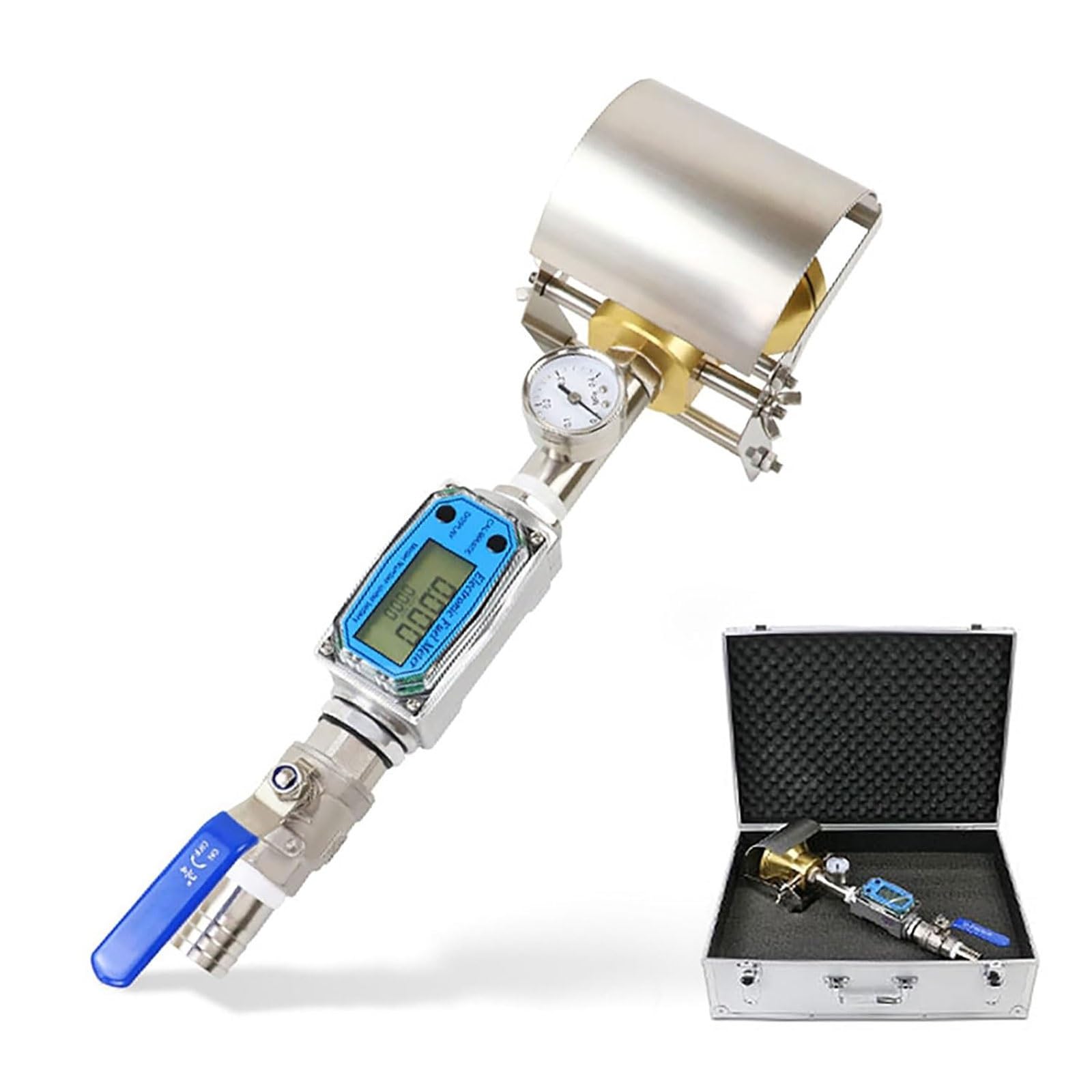 Dispositivo de prueba a prueba de lluvia, probador de boquilla de ducha de salpicaduras de agua, medidor de flujo digital y válvula, herramienta de prueba IP impermeable para uso industrial