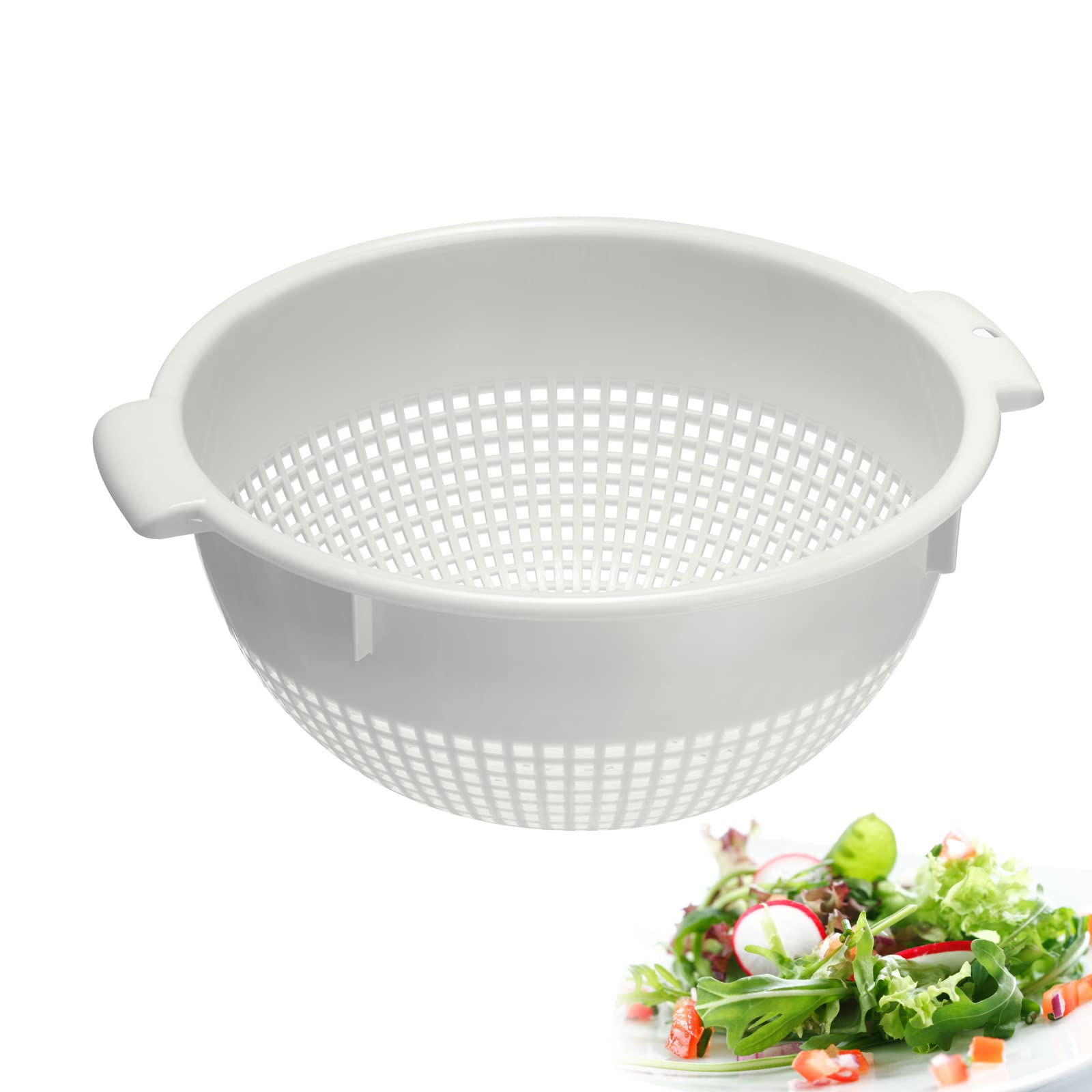 Westmark Colander/Strainer, with Recessed Handles and Pot Catches, Plastic, White, 21262211