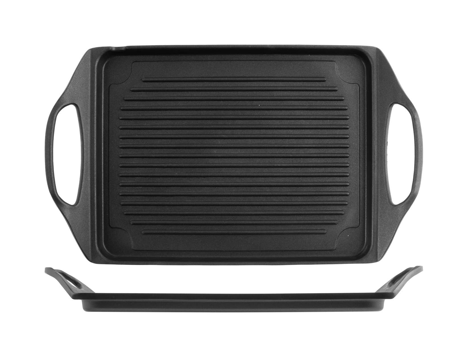 Placa de aluminio fundido de 34 x 26 cm antiadherente H&H plancha rectangular negra de cocina