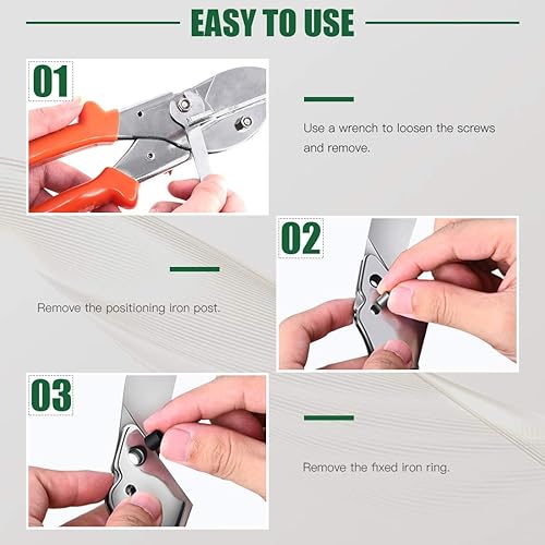Miniatura 6 de Keadic 7 piezas de cortador de inglete multiángulo, tijeras multifuncionales para troncalesingletes con llave y cuchillas de repuesto mejoradas