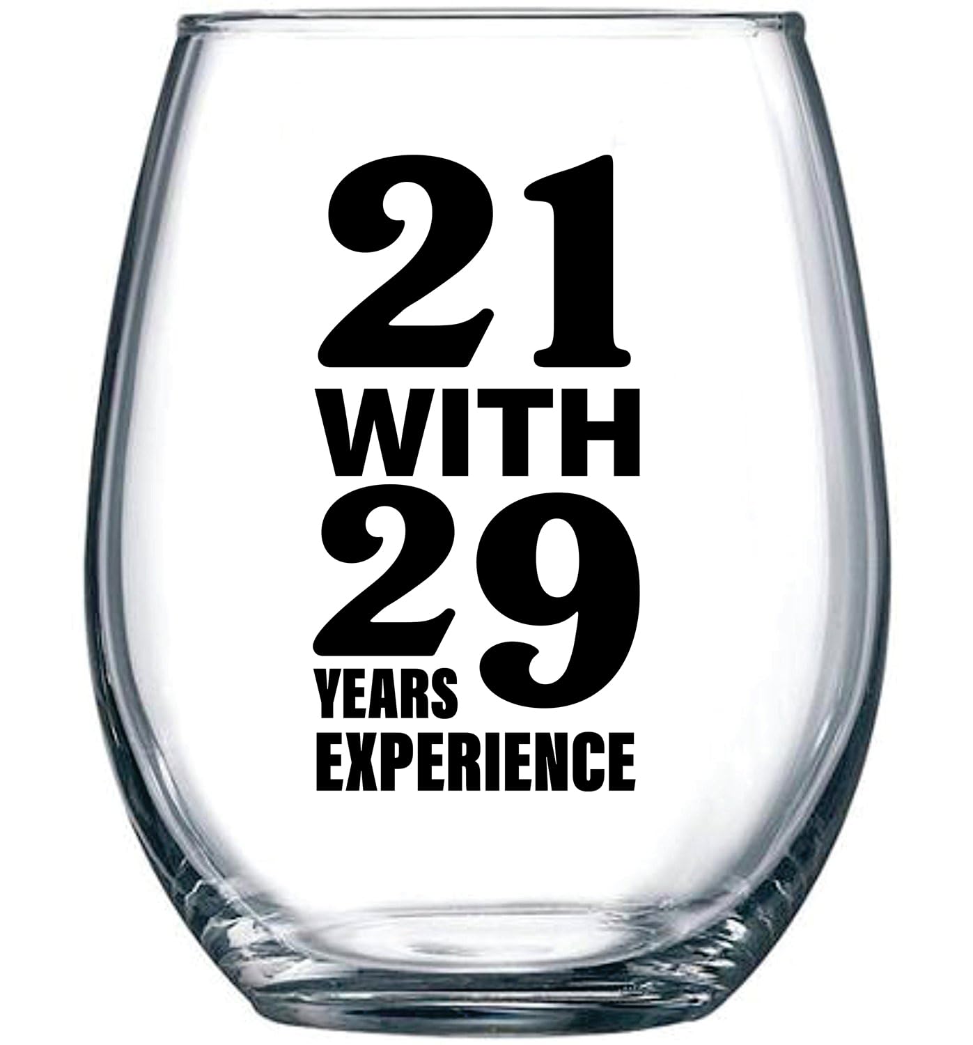 50th Birthday Gifts for Women and Men Wine Glass - Funny 21 with 29 Years of Experience Gift Idea for Mom Dad Husband Wife – 50 Year Old Party Supplies Decorations for Best Friend, Him, Her - 15oz