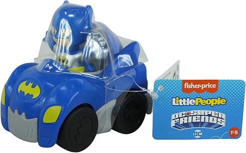 Miniatura 2 de Fisher Price Little People DC Super Friends, Imaginext DC Superhero Toys, creativos, juguetes educativos, Batman y Batmobile, hacen que los tiempos