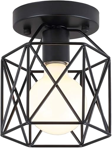 KOONTING Lámpara de techo industrial retro vintage de montaje empotrado, mini pintura de metal, lámpara de techo para pasillo, escalera, dormitorio,