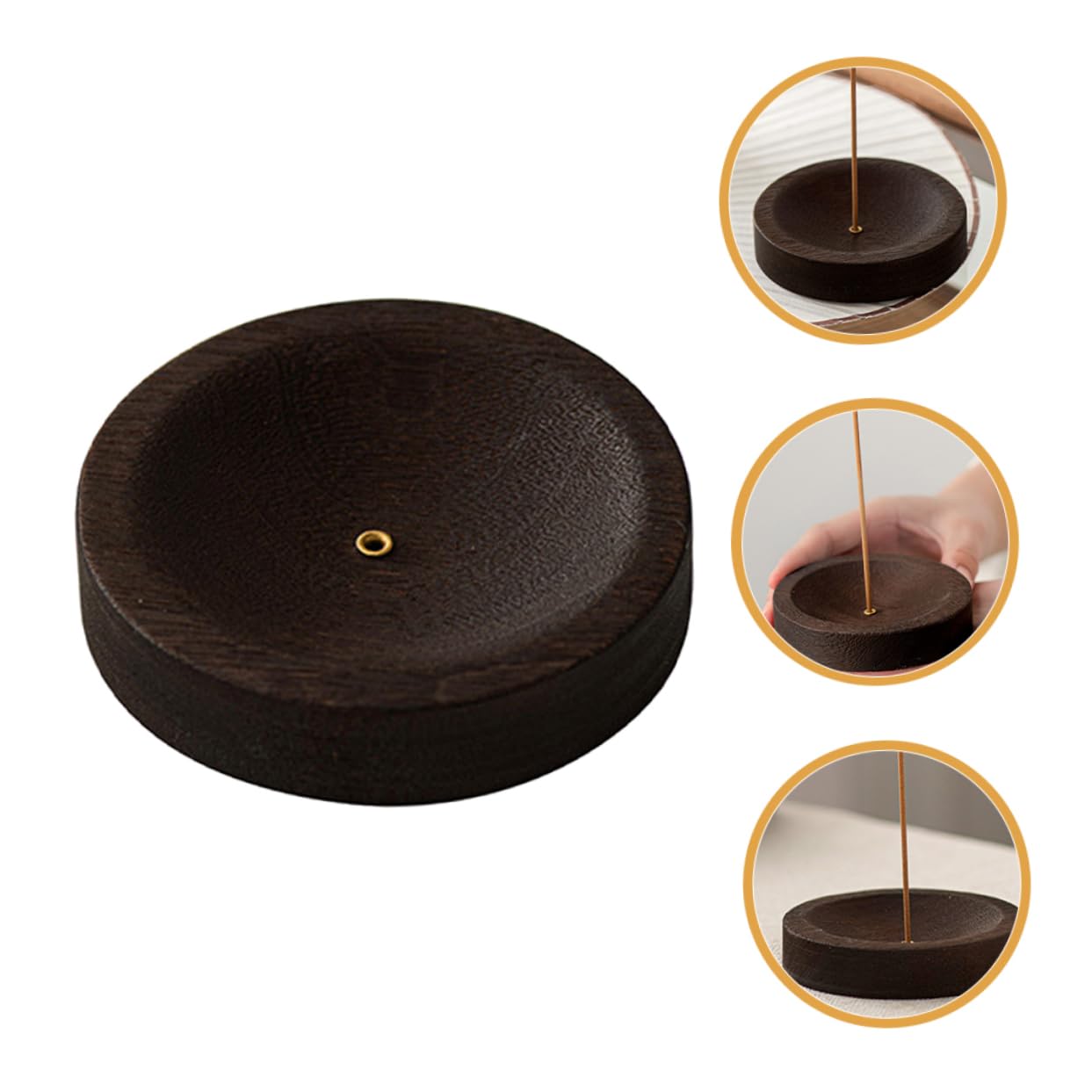 4stücke Runder Holz Räucherstäbchen Halter Aus Naturholz Und Design Für Wohnzimmer Schlafzimmer Und Bürodekoration Stabiles Und Geruchsfreies Zubehör Für Entspannende