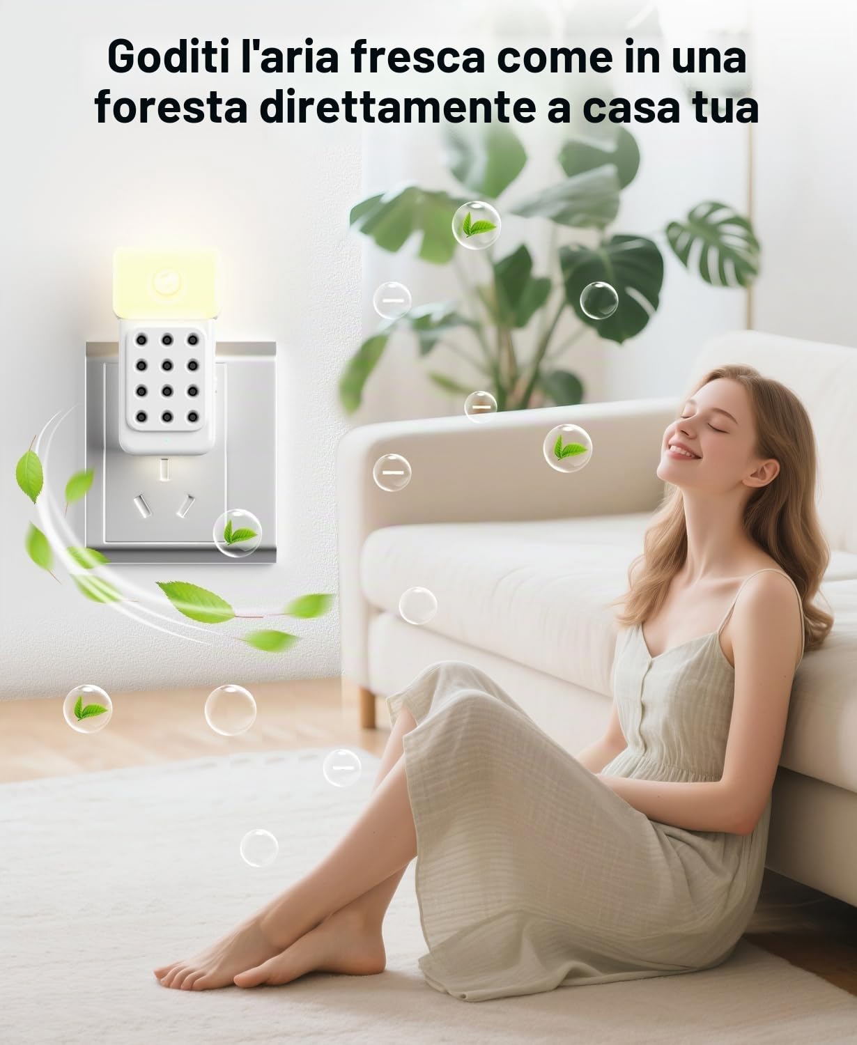 Purificatore d'aria /3Pcs, Dayear Plug In Negative Ion Air Purifier con Sensore di Movimento, Silenzioso Air Ionizers per fumatori/Home/Bedroom, Purify Smell from for Pets/Toilet/Dust