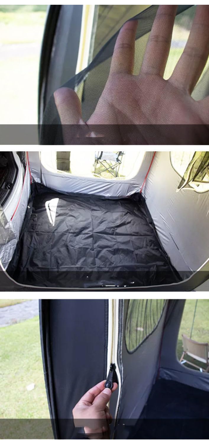 Outdoor Kofferraum Zelt für VW T-Cross 2019-2023, Auto Heckzelt Wasserdicht Auto Outdoor Camping Reisezelt Sonnensicher Regenfest Lange Reisen Zubehör,A/Brown Sport & Freizeit