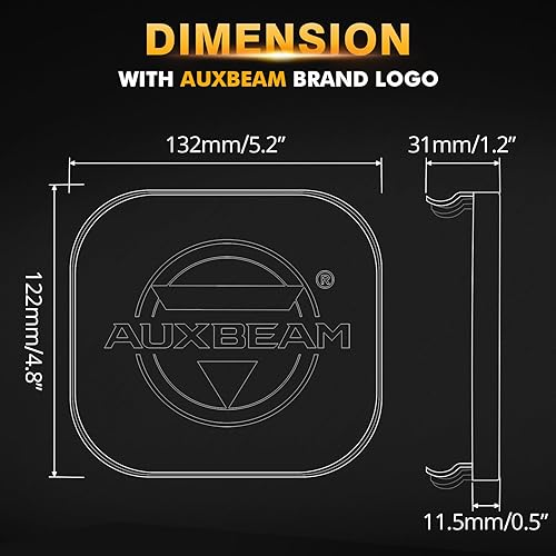 Miniatura 3 de Auxbeam Cubiertas protectoras para cápsulas de luz LED de 5 pulgadas, cubierta protectora para barra de luz todoterreno, cubierta de protección de