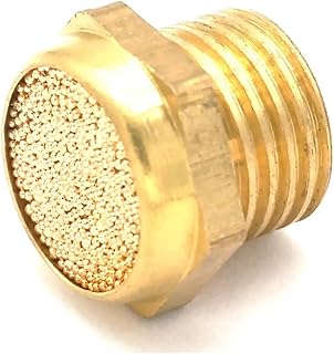 1" Male Brass Flat Cylinder Pneumatic Air Breather Silencer Muffler Connector Fitting for Denoiser