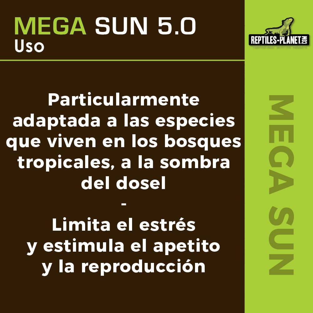 Reptiles-Planet Mega Sun UVA - UVB 5.0 Reptiles Lamp, 26 W