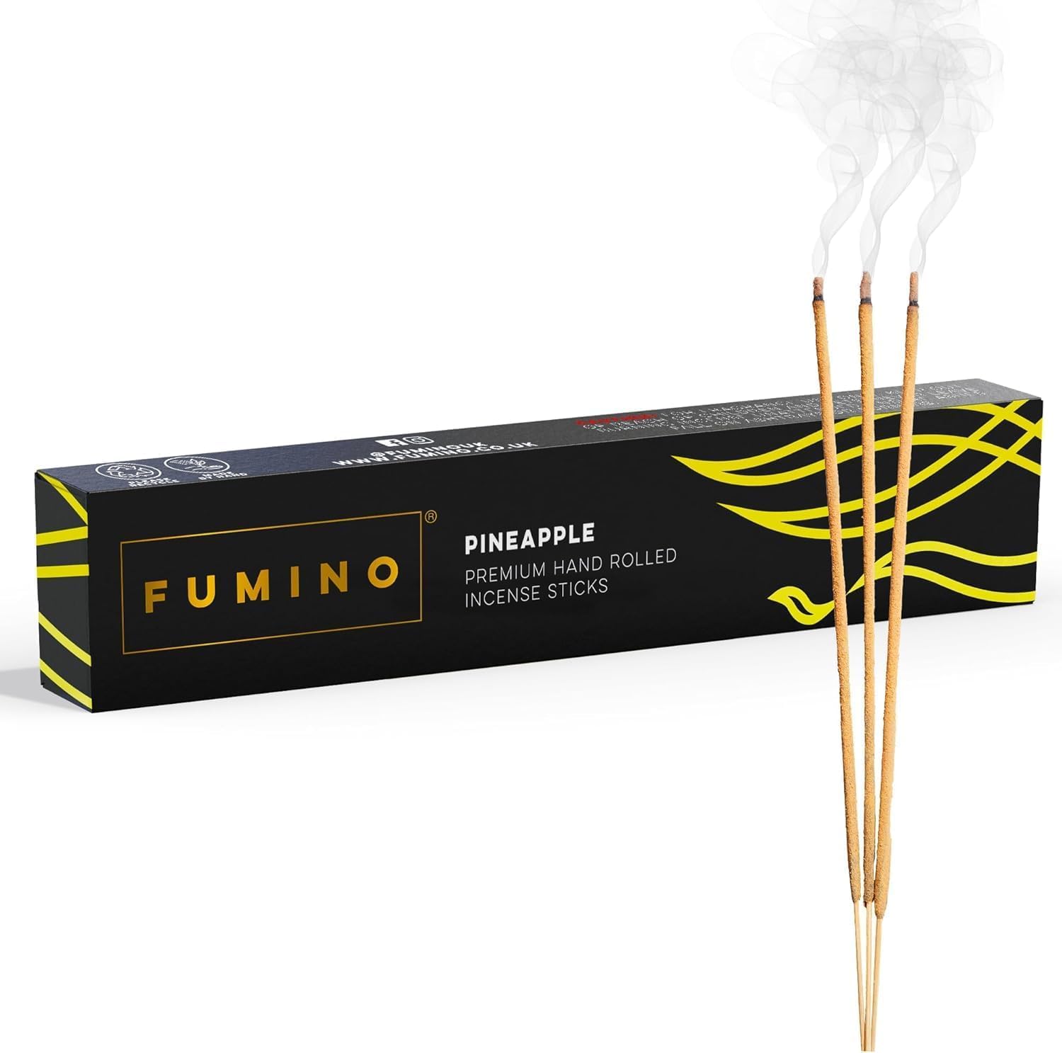 Fumino Black Fumino® Pineapple Fresh Handmade Incense Sticks 14 Per Box (15G) Masala Agarbatti Joss Scent Fragrance For Relaxation And Meditation, Home And House Decor