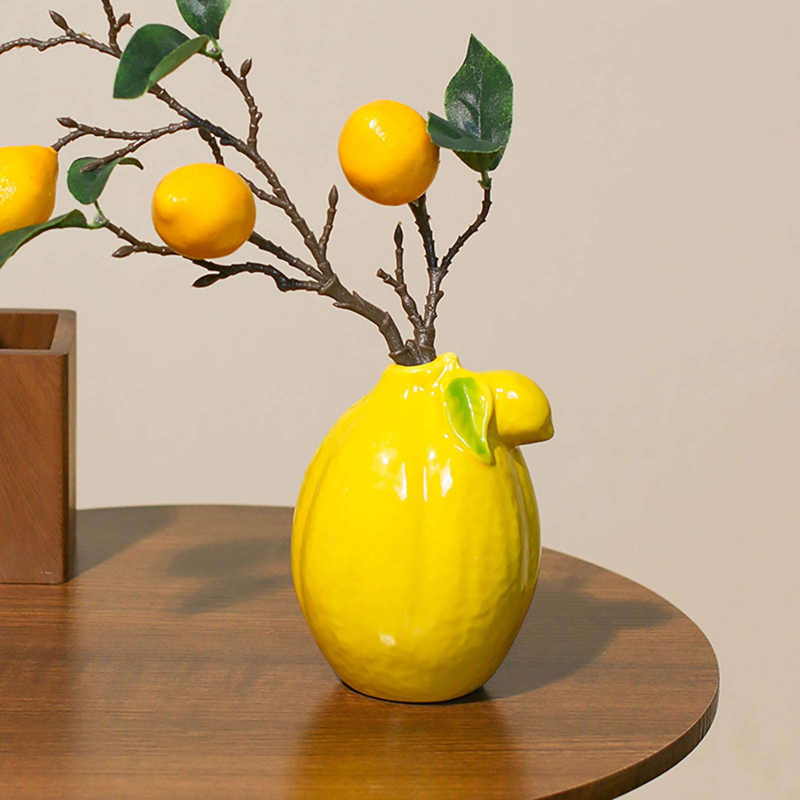 Amazon.co.jp: レモンの花瓶、花のための装飾的なセラミック花瓶