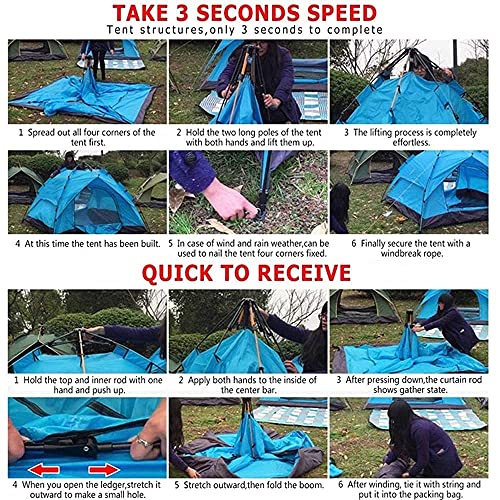 Tente dôme 3-5 personnes double couche imperméable pour camping