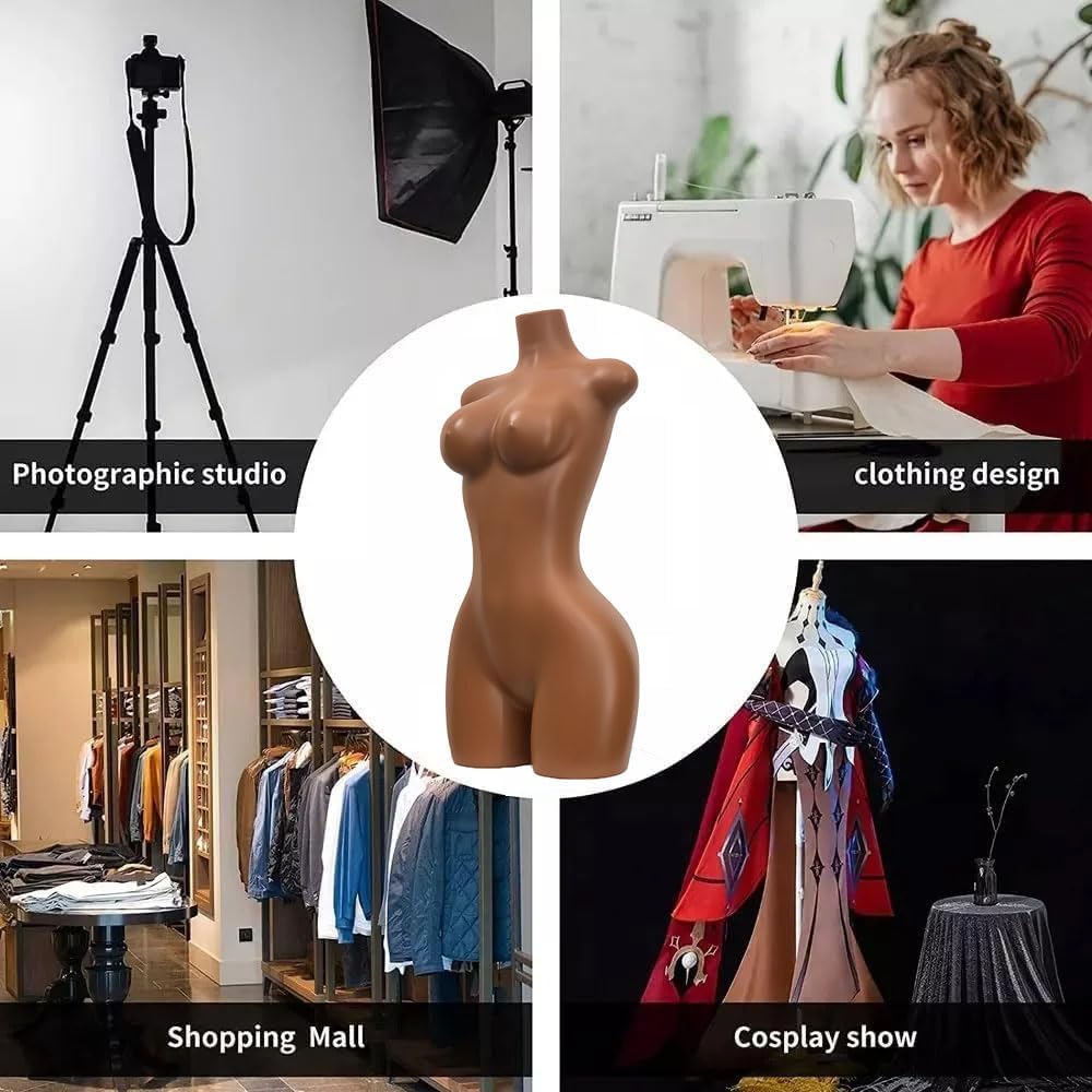 BBL Curvy Plus Size Female Mannequin Torso, Full Body Display for Clothing Store,Tailor Shop – Realistic Curves for Fashion Design(BPL01C)