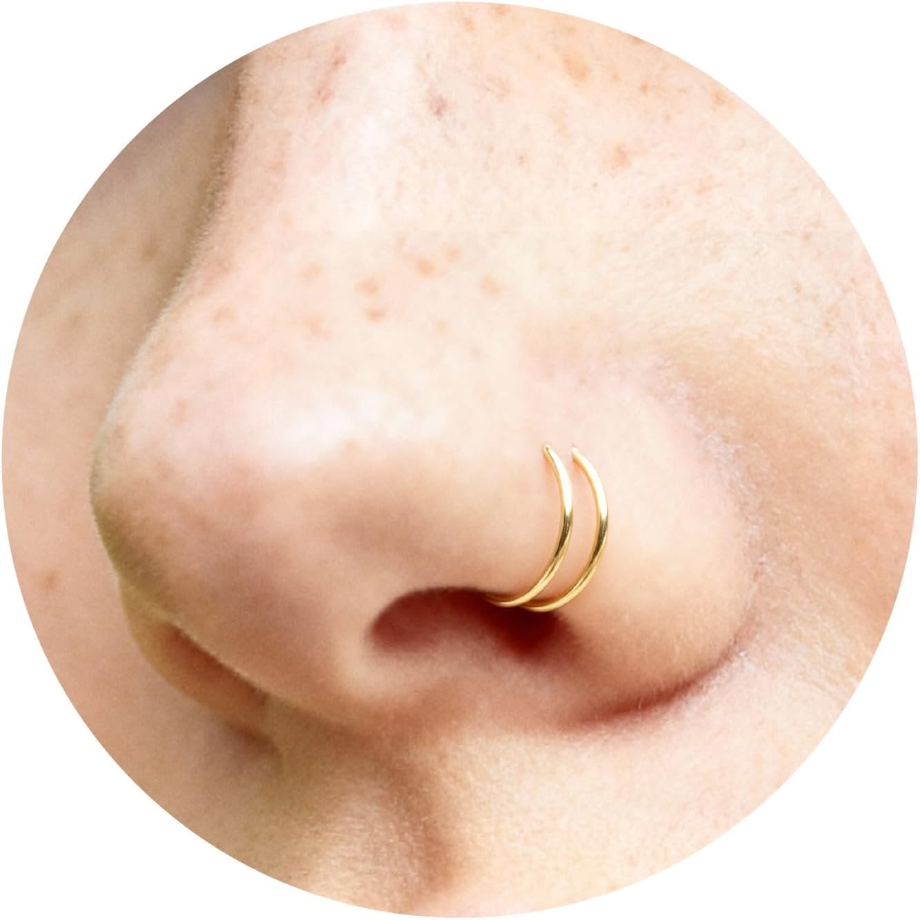 Spiral Nose Ring Hoop - Handmade Sterling Silver Double Spiral Nose Piercing - Thin Hypoallergenic 20 Gauge Wire 7mm Nose Piercing Jewelry