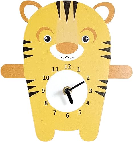 shlutesoy Reloj colgante de pared Panda Tiger en forma de ampliamente aplicado, multiusos, caricatura, lindo animal, reloj de pared decoración para