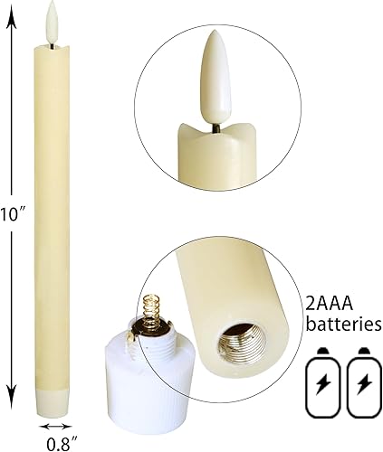 Miniatura 9 de Velas cónicas sin llama de Halloween con temporizador de 6 pulgadas de alto, funcionan con pilas, velas LED eléctricas para candelabros, decoración