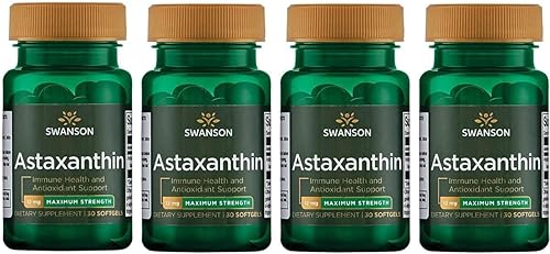 Swanson Astaxantina de máxima resistencia, 12 miligramos, 30 geles (paquete de 4)