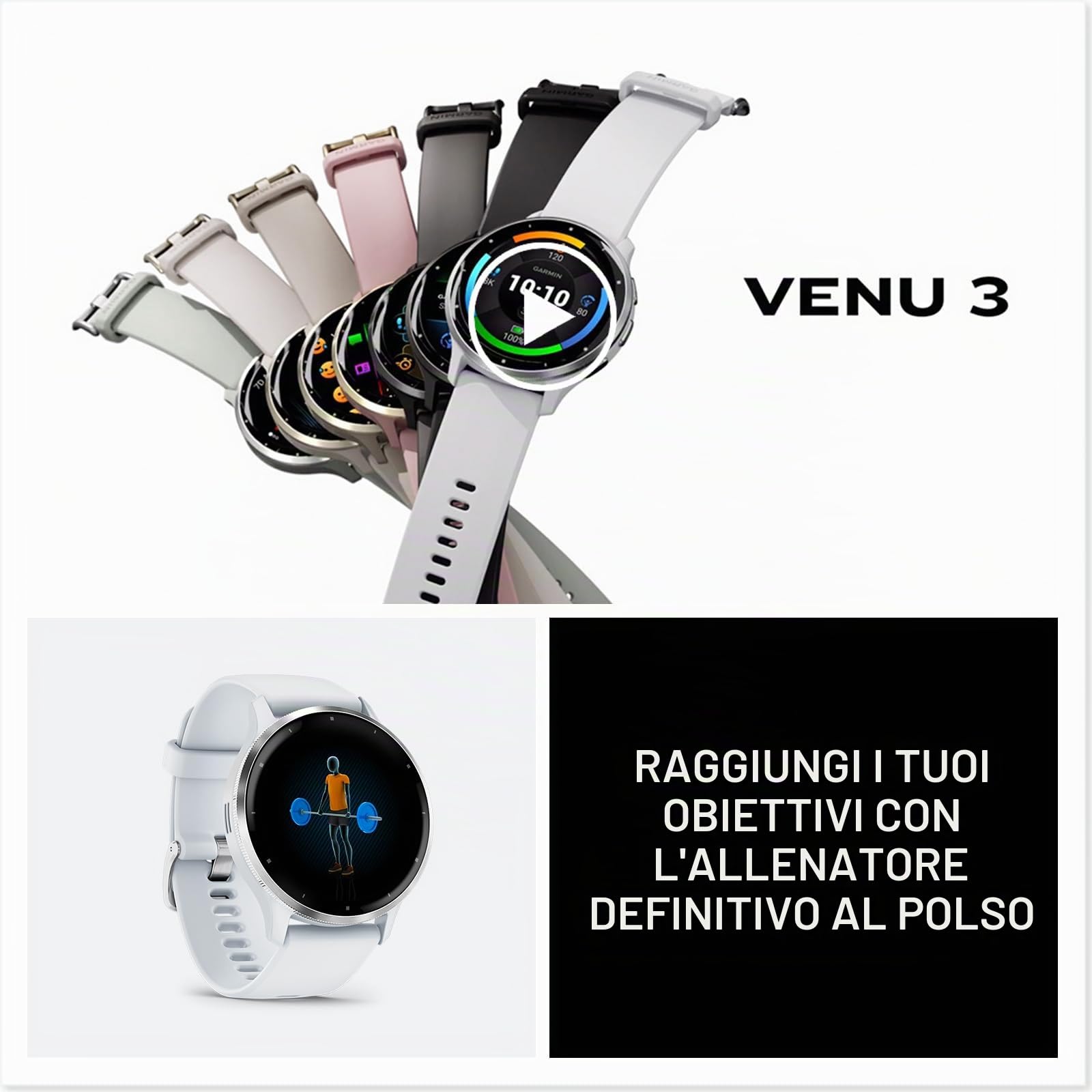 Garmin Venu 3S, Smartwatch AMOLED 1,2", Cassa 41mm, Microfono e Speaker, Musica, Pay, +30 App sport, GPS, Cardio, SpO2, Autonomia 10 giorni (French Gray & Soft Gold) (Ricondizionato)