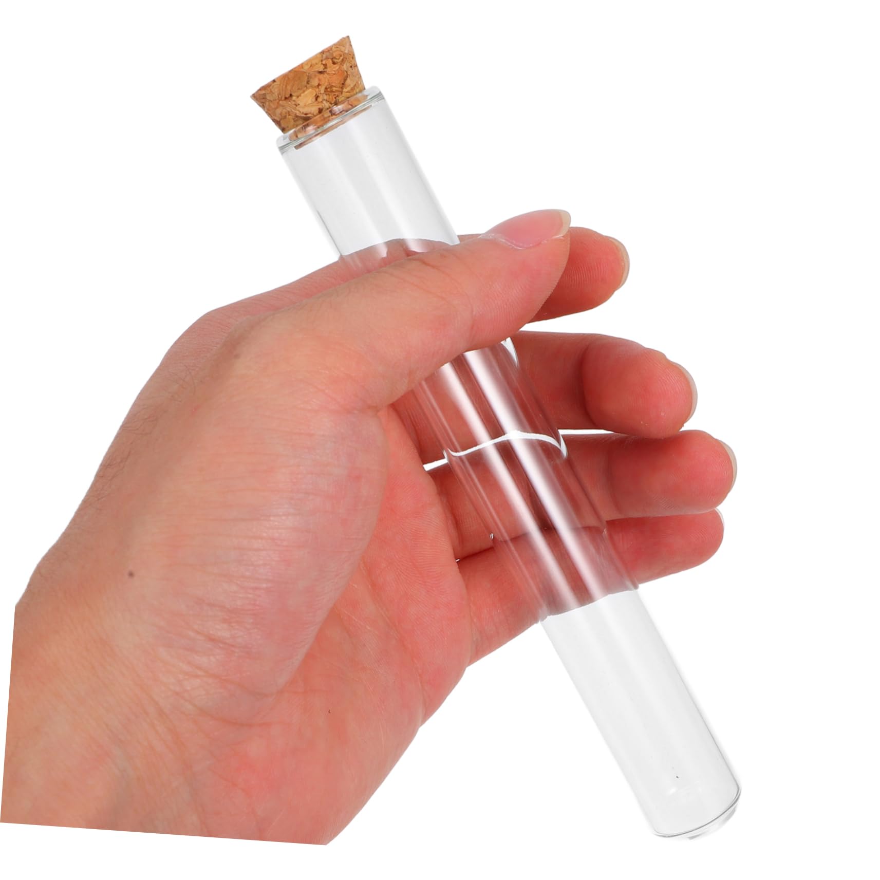 Anneome 20 Tubos de Ensayo de Vidrio con Tapón de Corcho, Fondo Redondo, 20ml, para Plantas, Experimentos y Almacenamiento de Muestras