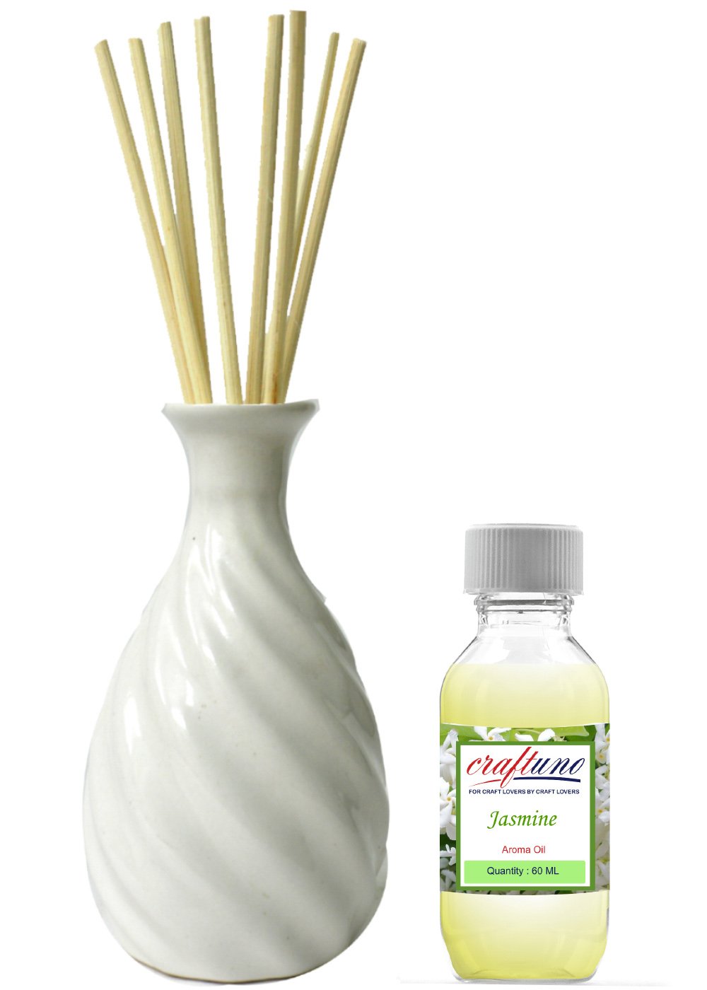 Diffuseur de parfum en céramique artisanale haut de gamme finition blanche brillante ethnique