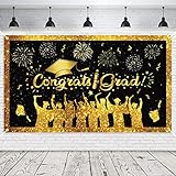 🎓【Suministros para fiestas de decoraciones de graduación】Ideal para decoraciones y regalos para aprobar exámenes de todo tipo, por ejemplo.Puedes tomar fotos con tus amigos o familiares frente a este lindo y vívido fondo fotográfico, que está lleno de ambiente de fiesta de decoración de graduación y te regala un recuerdo inolvidable.