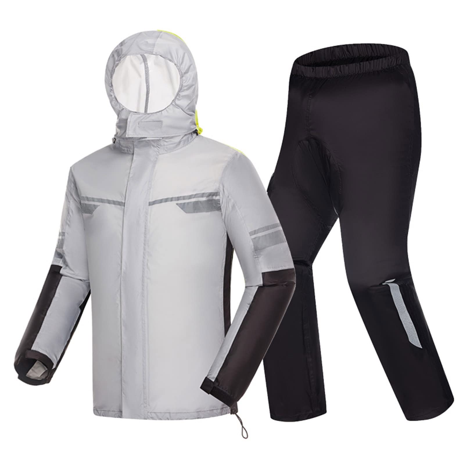 Chaqueta de Lluvia Impermeable para Hombres Ciclismo (Chaqueta de Engranajes de Lluvia y Traje de pantalón liviano Higeaway Higeway Trawearway, para al Aire Libre Ciclismo, Deportes - Gris