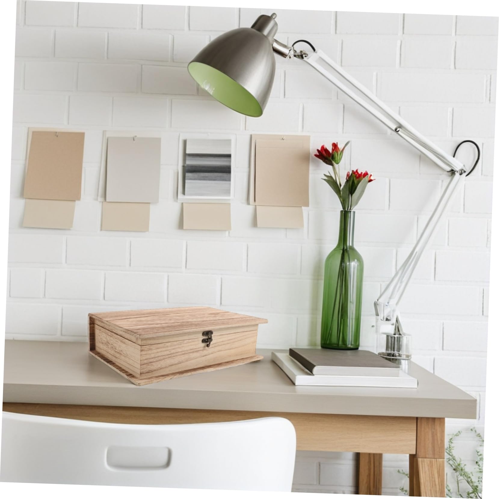 Cabilock 2 Piezas Caja de Madera para Guardar la Biblia Joyero de Madera Caja de Recuerdos con Tapa de Escritorio para Almacenar Joyas Tarjetas y Recuerdos Dormitorio o Escritorio