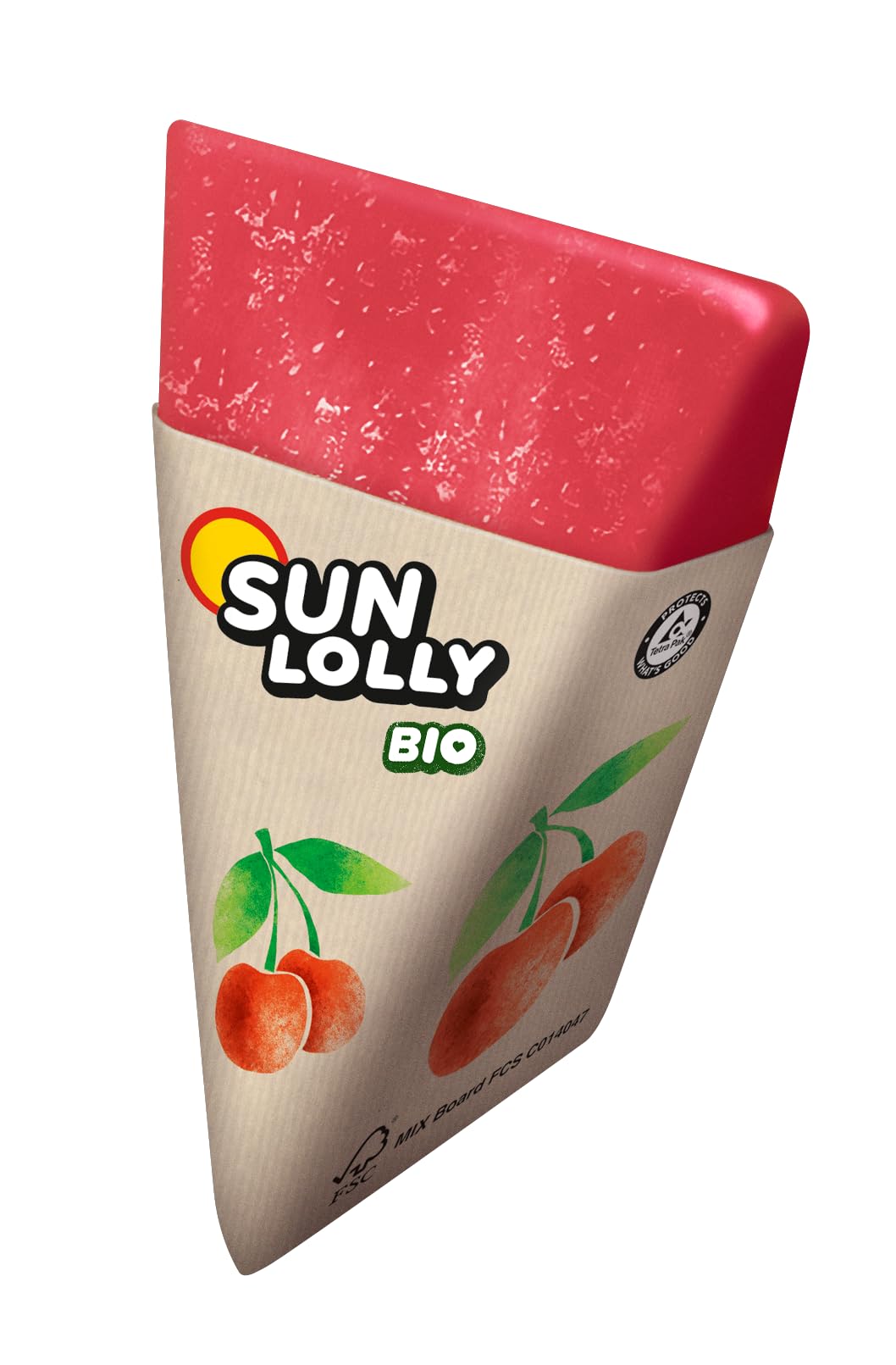 Sun Lolly Bio Wassereis Kirsche 7 Stk | Mit Fruchtsaft | Zum Selbsteinfrieren | Ohne künstliche Aromen | Frei von Süßungsmittel | Laktosefrei | Glutenfrei | Vegan | 7 x 60ml - 3