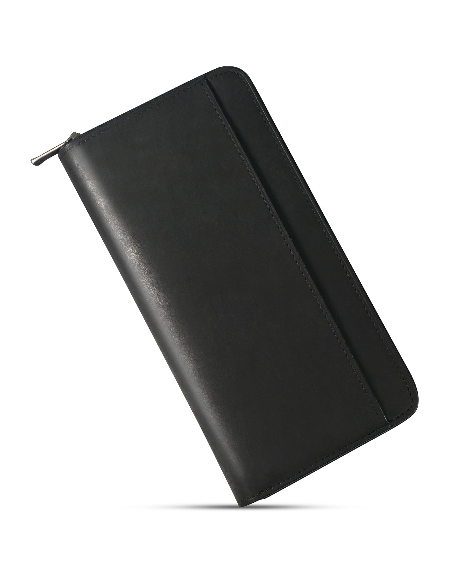 Kawaoto Pueblo Leather Long Wallet Black 15 Cards YKK Zipper Japan Made