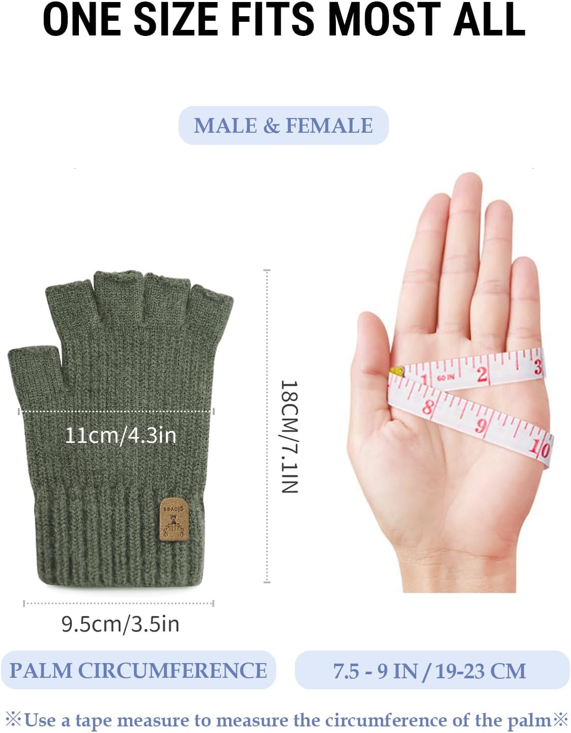 Fingerless Gloves Half Finger Winter Warm Knitted Gloves Working Running Biking Driving for Men and Women - Image 4
