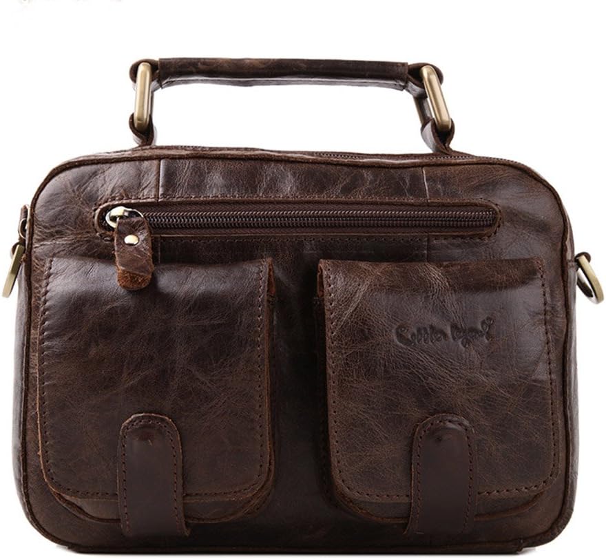 Mens Genuine Leather Messenger Shoulder Bag Satchel Tote