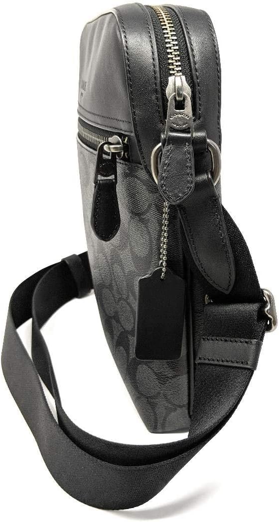  | Coach Houston Flight Bag In Signature Canvas Charcoal/Black | Messenger Bags