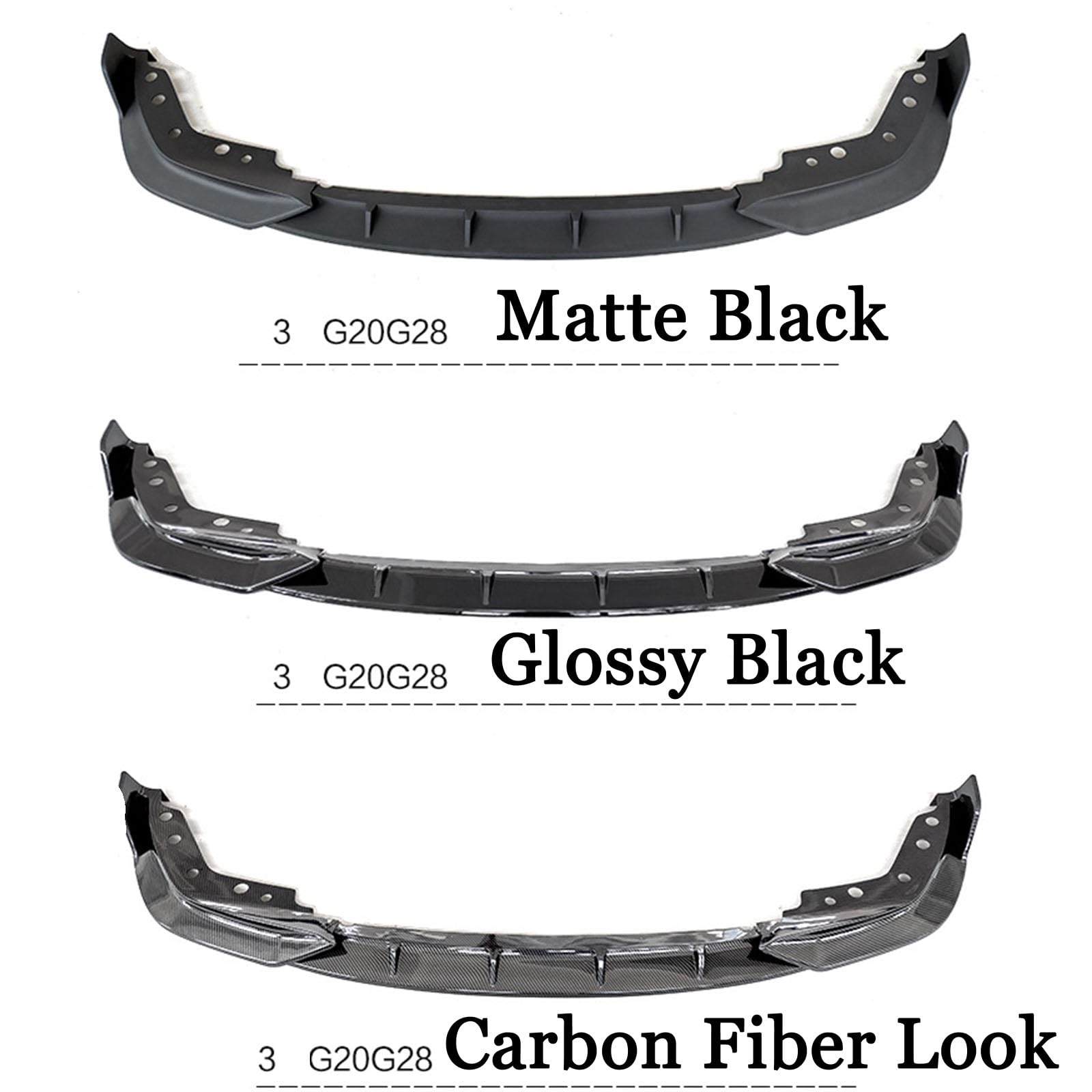 Kompatibel mit BMW 3 Series G20 G28 Early 2020-2022, Frontstoßstangen-Spoilerlippe, Auto-Unterkörper-Kit-Splitter,A Glossy Black