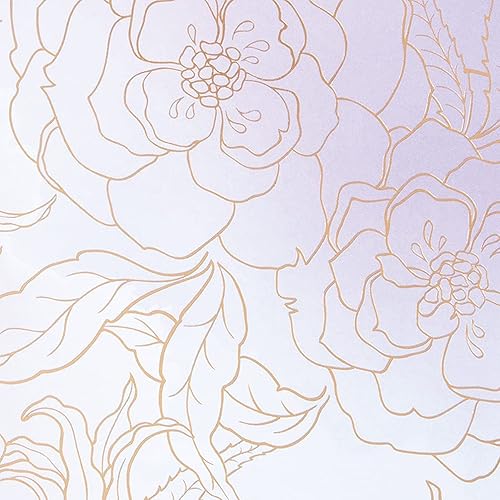 Miniatura 10 de C.R. Gibson CN89-24042 - Juego de tarjetas de felicitación en caja y para todas las ocasiones, 10 tarjetas con 10 sobres, floral dorado y morado