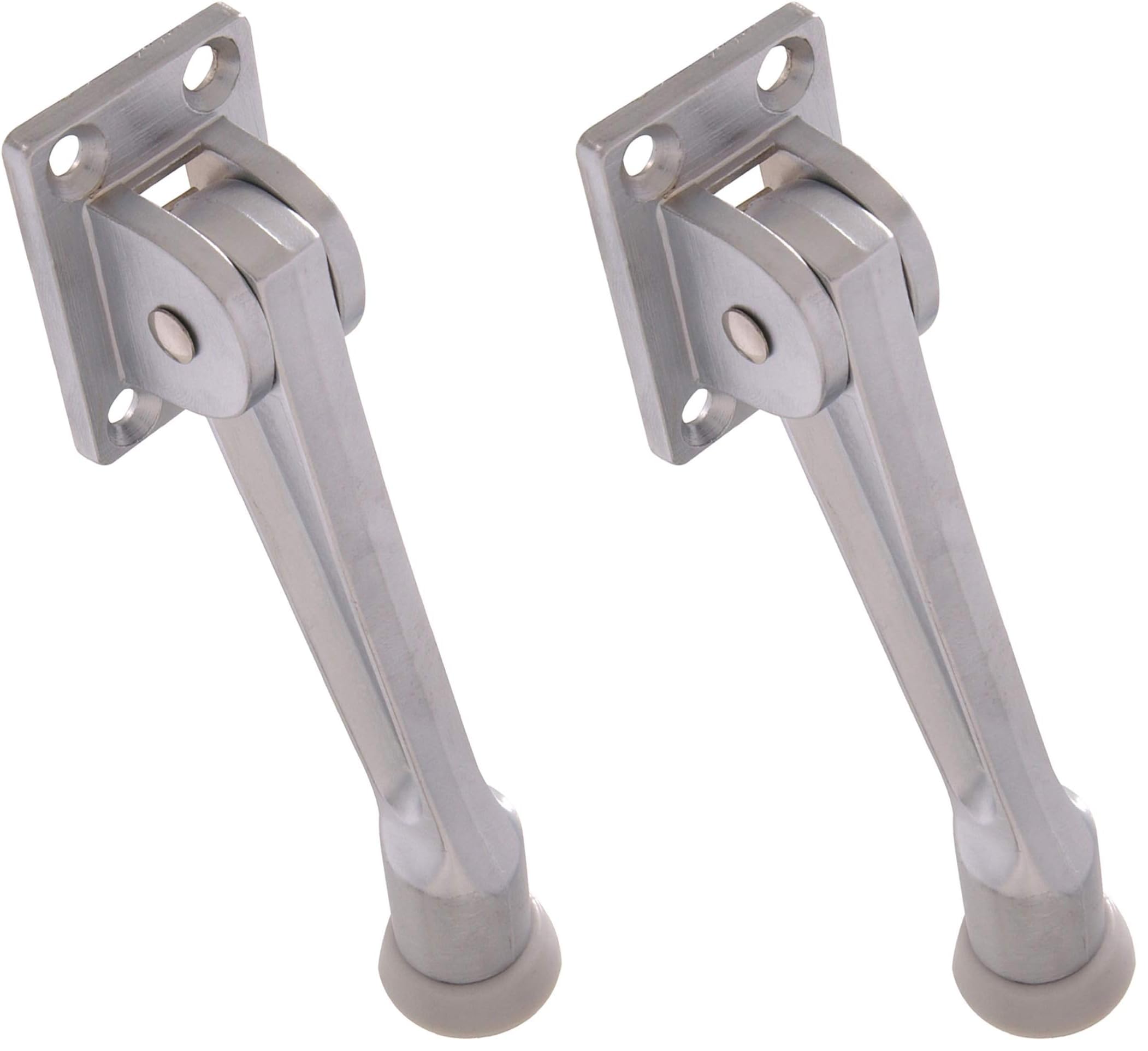 852940 5" Kickdown Door Stop- Satin Chrome 2-Pack